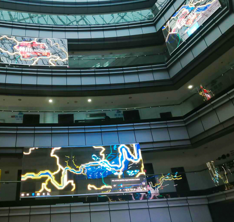 溫州瑞安僑貿(mào)特色小鎮(zhèn)中庭項目 透明屏Tfree